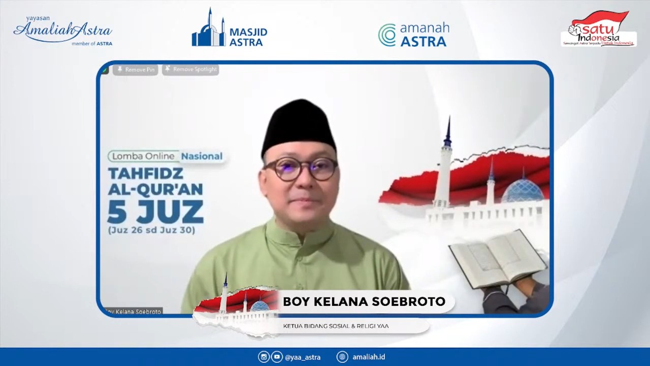 1.500 Penghafal Qur’an Ikuti Lomba Tahfidz Nasional Online Yayasan Amaliah Astra 